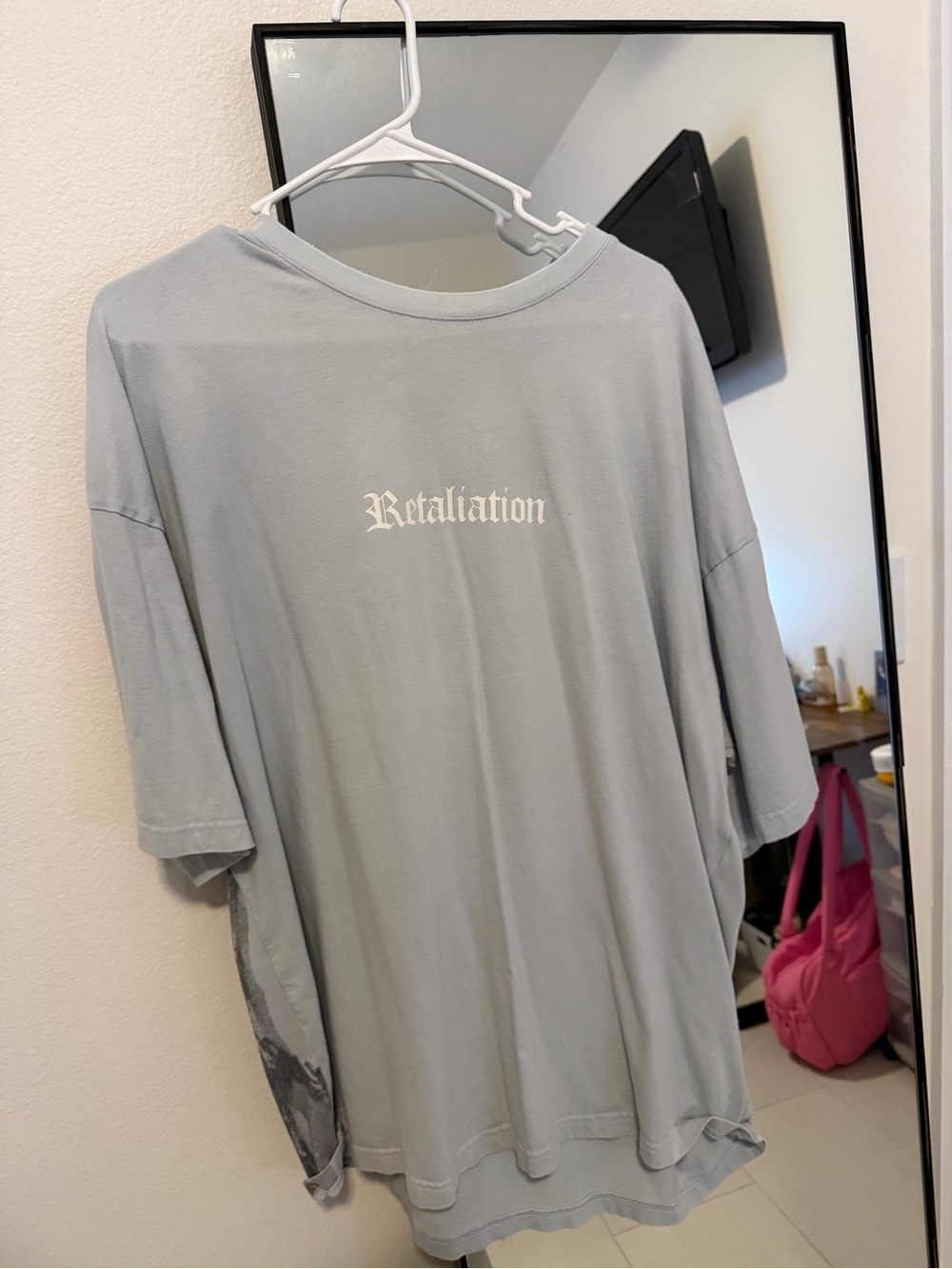 Retaliation Graphic Tee - Light Gray Men's Short Sleeve Shirt